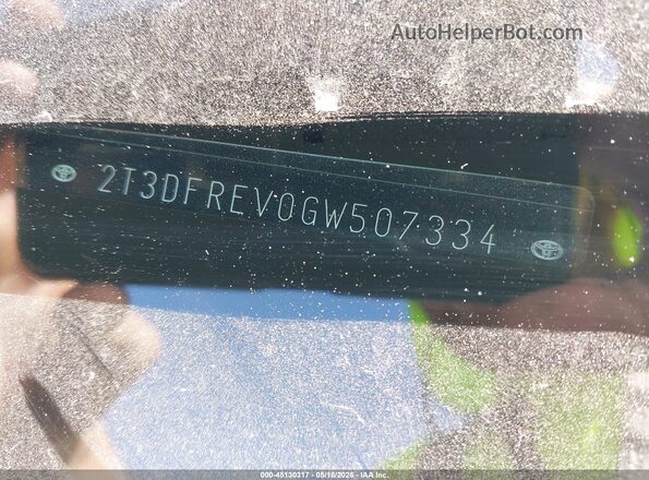 2T3DFREV0GW507334 2016 TOYOTA RAV4 Серебряный 