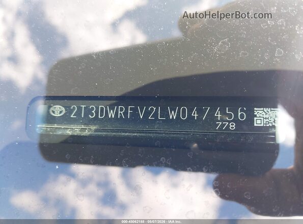 2T3DWRFV2LW047456 2020 TOYOTA LIMITED Красный 
