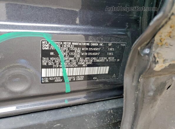 2T3F1RFV0SC495704 2025 TOYOTA RAV4 Серый Панорамный вид салона 360°