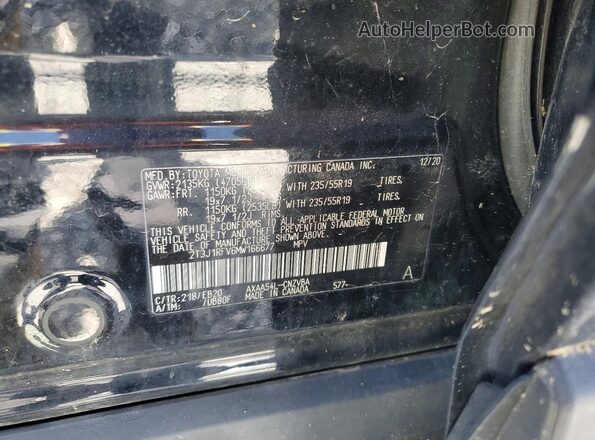 2T3J1RFV6MW166677 2021 TOYOTA RAV4 Black VIN կոդի պիտակի տեսք