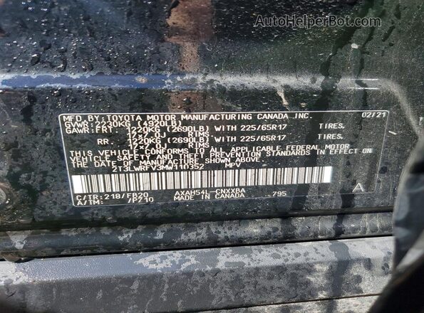 2T3LWRFV3MW110352 2021 TOYOTA RAV4 Black VIN sticker view