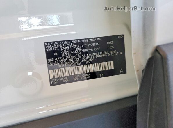 2T3P1RFV3RC480807 2024 TOYOTA RAV4 White Vista del compartimento del motor
