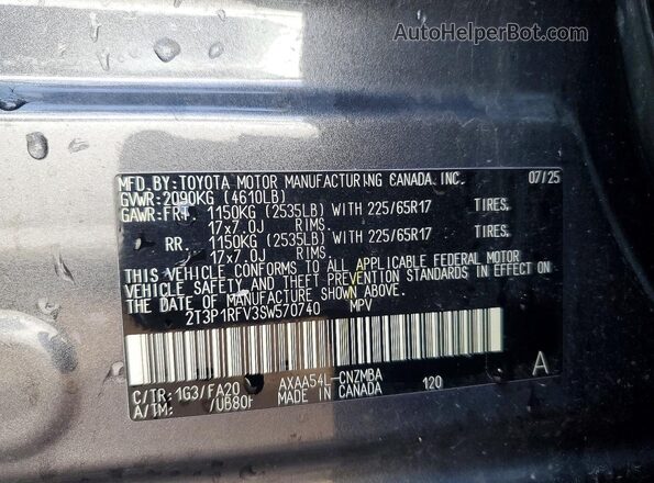 2T3P1RFV3SW570740 2025 TOYOTA RAV4 Gray Widok komory silnika