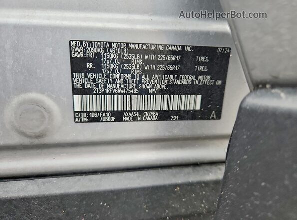 2T3P1RFV6RW475485 2024 TOYOTA RAV4 Silver Շարժիչի բաժամունքի տեսք