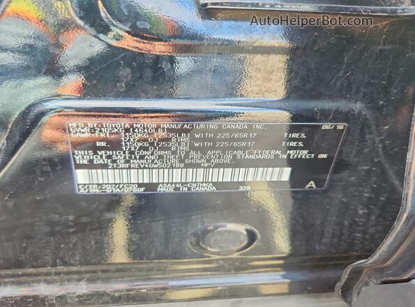 2T3RFREV4GW502188 2016 TOYOTA RAV4 Black Вид наклейки з VIN-кодом