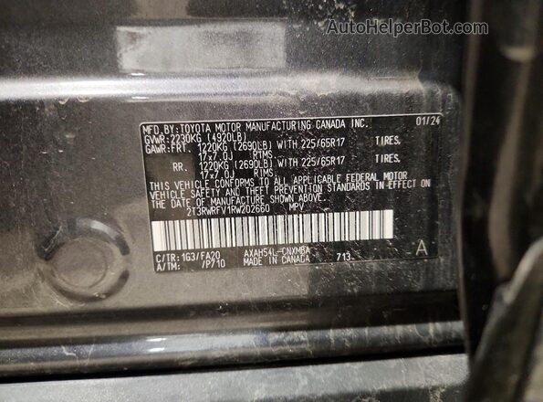 2T3RWRFV1RW202660 2024 TOYOTA RAVA Gray Вид наклейки з VIN-кодом