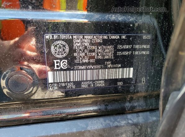 2T3RWRFV9PW169971 2023 TOYOTA RAV4 Black Панорамний вид салону 360°