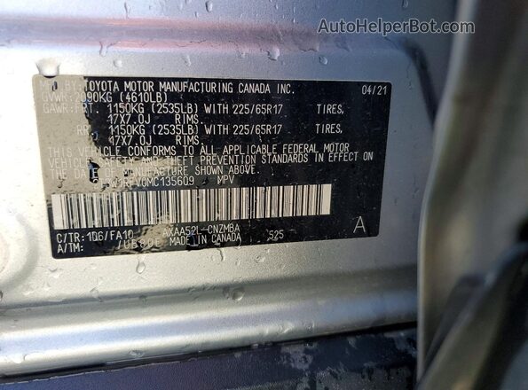 2T3W1RFV0MC135609 2021 TOYOTA RAV4 Silver Vista del compartimento del motor