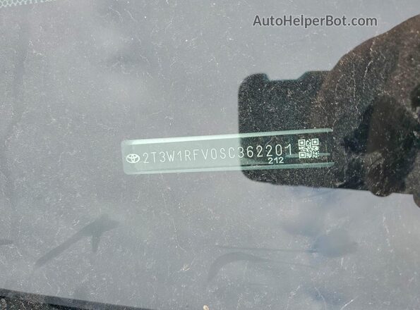 2T3W1RFV0SC362201 2025 TOYOTA RAV4 Silver VIN კოდის სტიკერის ხედი