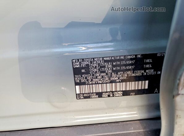 2T3W1RFV1MW135407 2021 TOYOTA LE Серый Вид наклейки с VIN-кодом