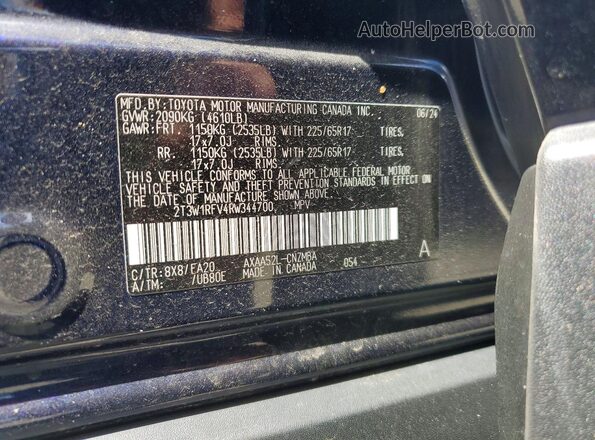 2T3W1RFV4RW344700 2024 TOYOTA RAV4 Синий Вид наклейки с VIN-кодом