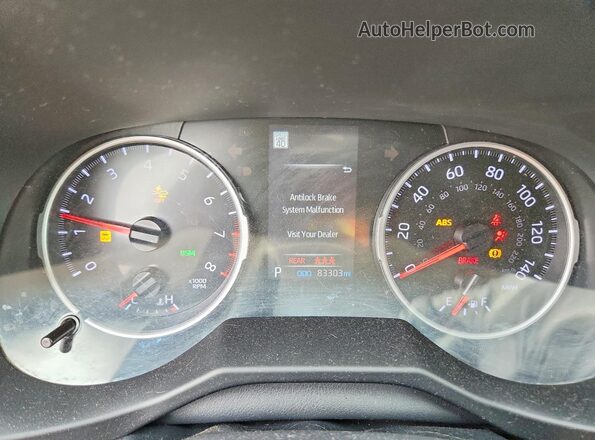 2T3W1RFV6NW206196 2022 TOYOTA RAV4 Gray Widok zestawu wskaźników