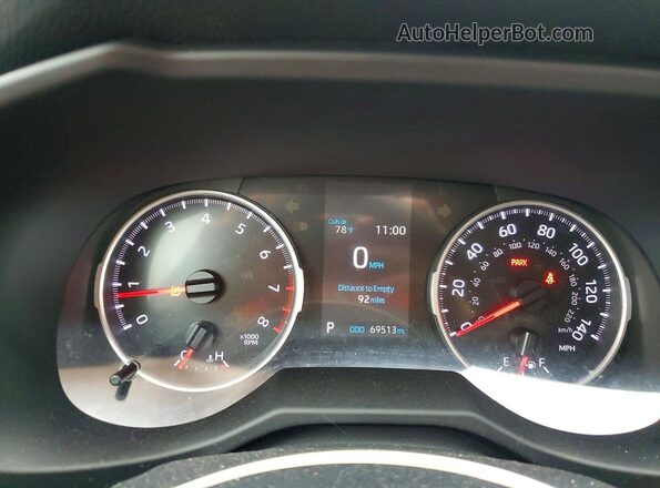 2T3W1RFV7LW080122 2020 TOYOTA RAV4 Угольный Вид щитка приборов