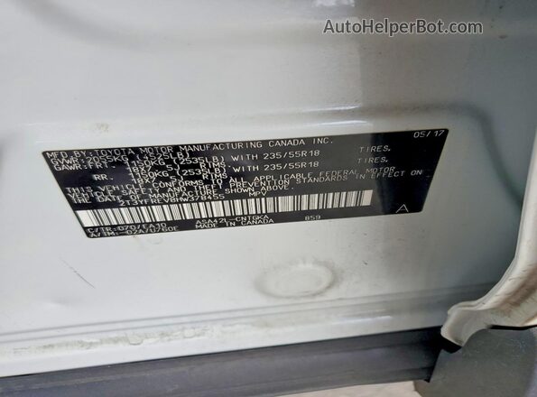 2T3YFREV8HW378455 2017 TOYOTA RAV4 White ძრავის განყოფილების ხედი