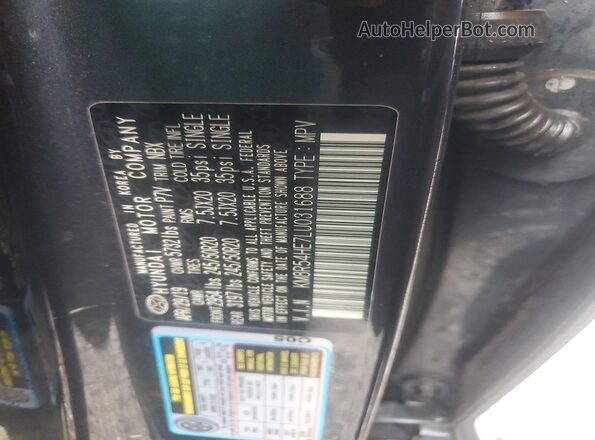 KM8R54HE7LU031688 2020 HYUNDAI PALISADE Gray Вид наклейки з VIN-кодом