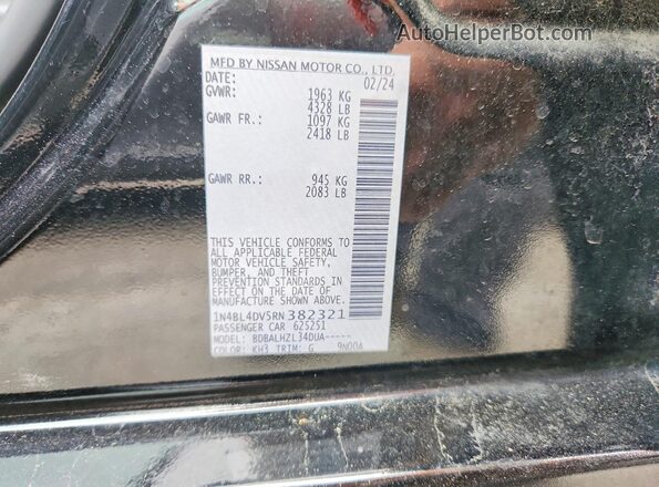 1N4BL4DV5RN382321 2024 NISSAN ALTIMA Черный Вид наклейки с VIN-кодом