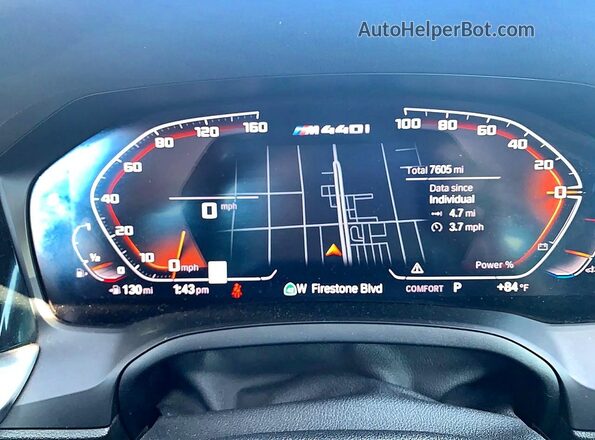 WBA13AR07MCF66830 2021 BMW M4 White Widok zestawu wskaźników
