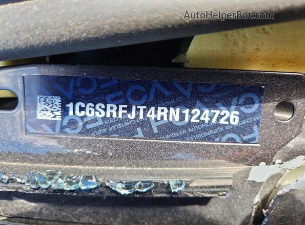 1C6SRFJT4RN124726 2024 RAM 1500 Угольный Вид наклейки с VIN-кодом