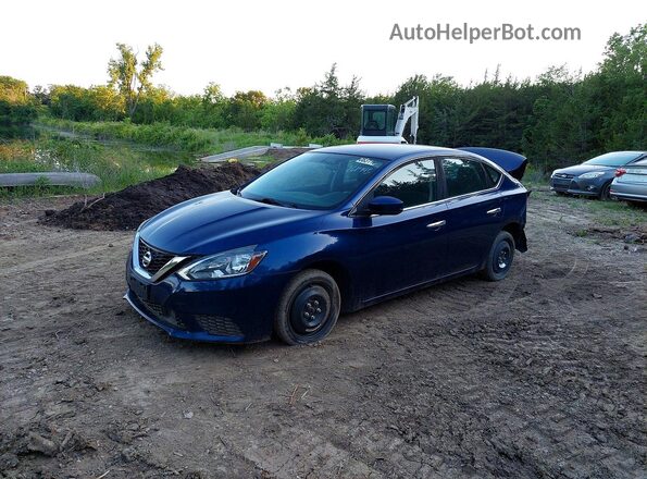 3N1AB7APXKY261943 2019 NISSAN SENTRA Blue უკანა მარჯვენა