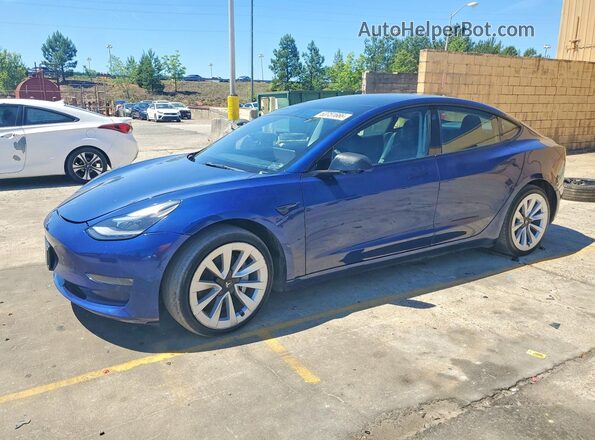 5YJ3E1EB6NF191088 2022 TESLA MODEL Синий Задняя левая четверть