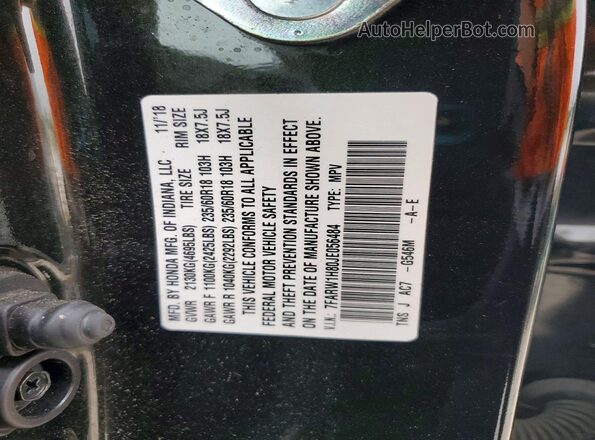 7FARW1H80JE056484 2018 HONDA CR-V Black Widok naklejki z numerem VIN