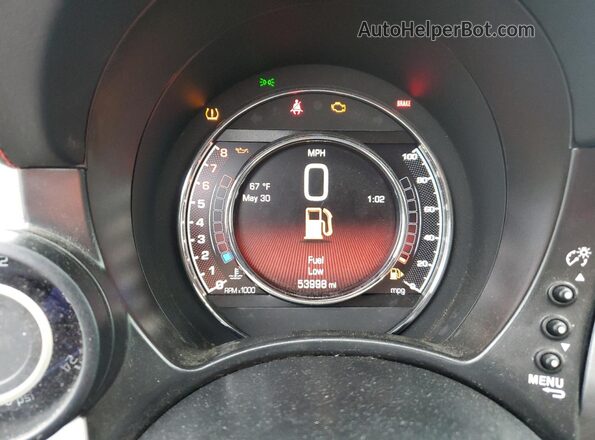 3C3CFFFH2JT469627 2018 FIAT 500 Серебряный Вид щитка приборов