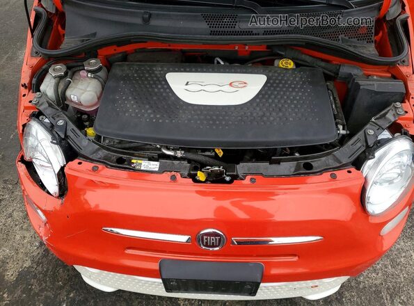 3C3CFFGEXHT600639 2017 FIAT 500 Orange Rear interior view