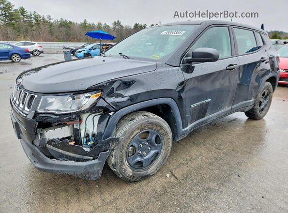 3C4NJCAB1KT763025 2019 JEEP COMPASS Black Առջևի ձախ երեք քառորդ տեսարան