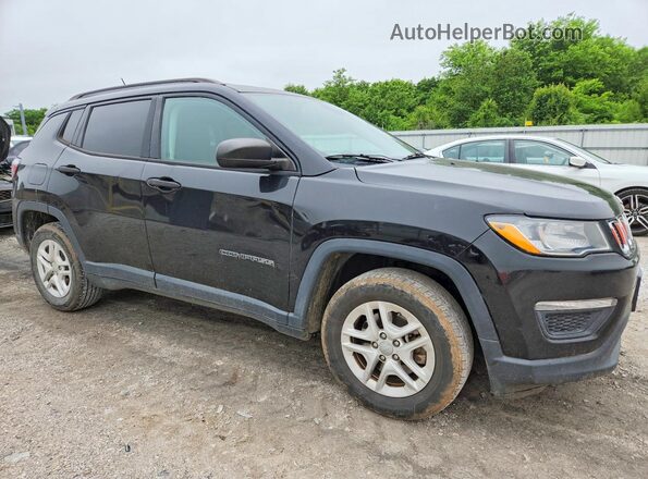 3C4NJCAB3JT204185 2018 JEEP COMPASS Black Przód prawy