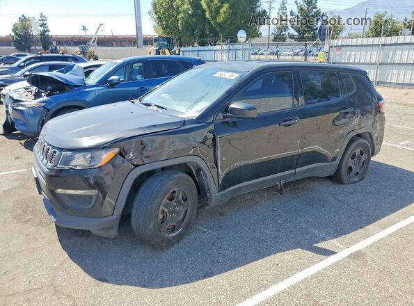 3C4NJCAB8KT727297 2019 JEEP COMPASS Black Przód lewy