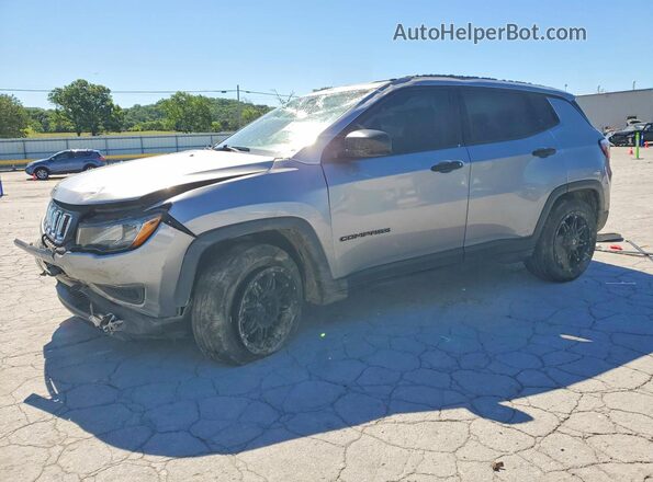 3C4NJCAB9JT204143 2018 JEEP COMPASS Серебряный Передняя левая четверть