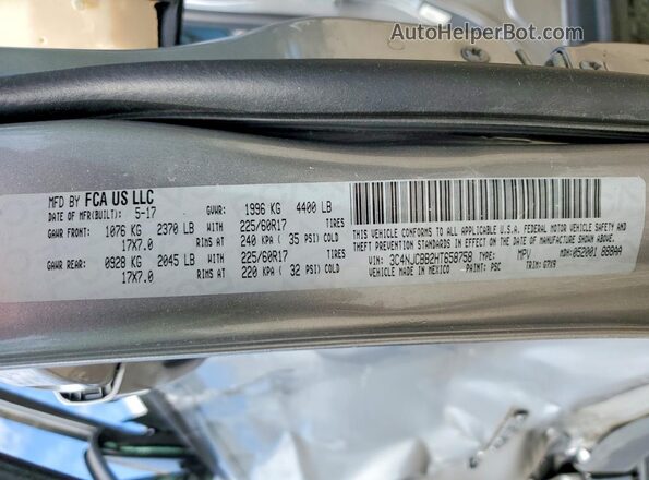 3C4NJCBB2HT658758 2017 JEEP COMPASS Серый Вид наклейки с VIN-кодом