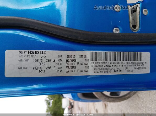 3C4NJCBB6HT632423 2017 JEEP NEW COMPASS Blue Вид підкапотного простору