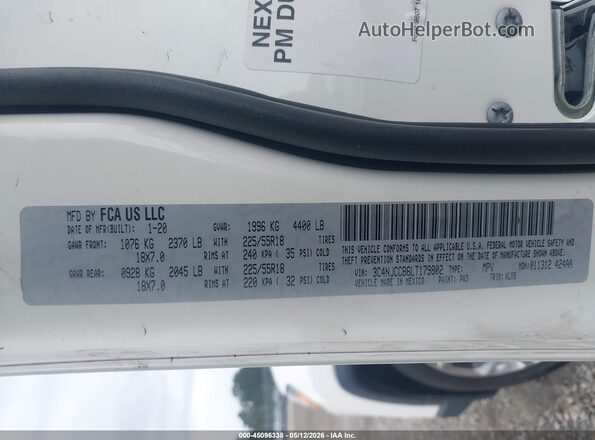3C4NJCCB6LT179802 2020 JEEP COMPASS Белый Вид подкапотного пространства
