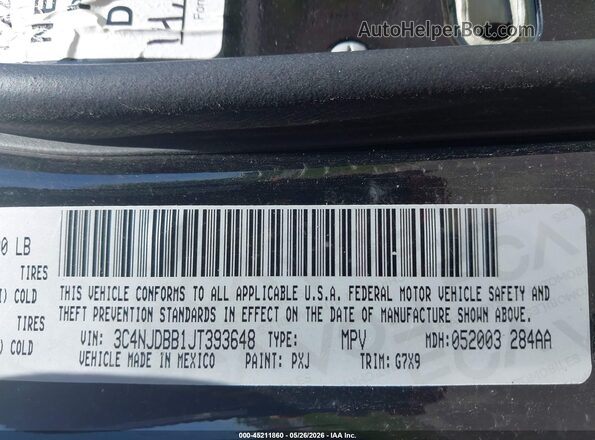 3C4NJDBB1JT393648 2018 JEEP COMPASS Black Вид підкапотного простору