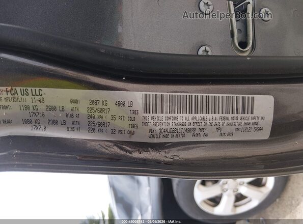 3C4NJDBB1LT149078 2020 JEEP COMPASS Серый Вид подкапотного пространства