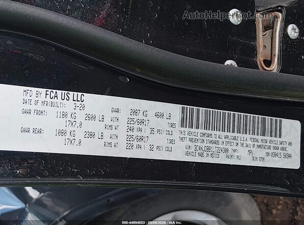 3C4NJDBB1LT224300 2020 JEEP COMPASS Черный Вид подкапотного пространства