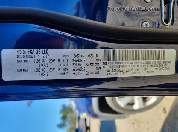 3C4NJDBB2JT222505 2018 JEEP COMPASS Blue Vista interior de 360 grados
