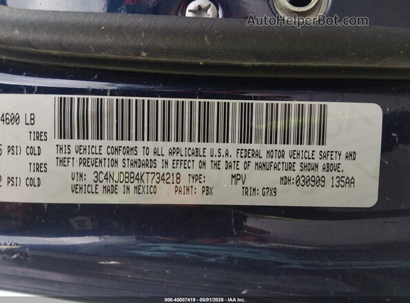 3C4NJDBB4KT734218 2019 JEEP COMPASS Синий Вид подкапотного пространства