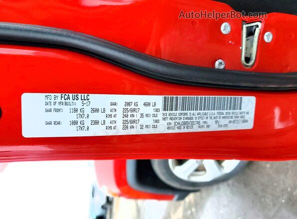 3C4NJDBB5HT651745 2017 JEEP COMPASS Red Vista de la etiqueta del VIN