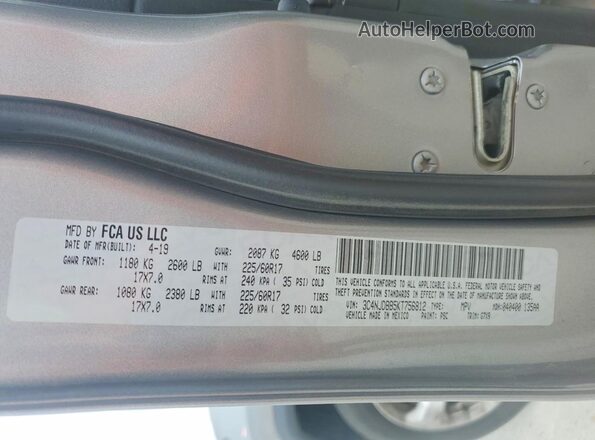 3C4NJDBB5KT756812 2019 JEEP COMPASS Gray Vista de la etiqueta del VIN