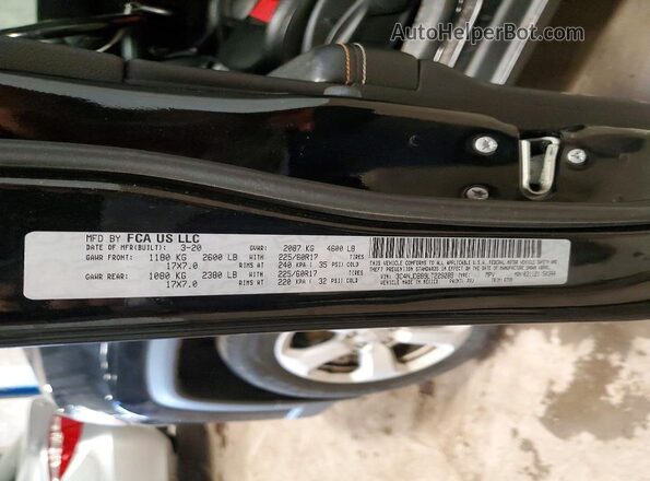3C4NJDBB9LT229289 2020 JEEP COMPASS Black Widok naklejki z numerem VIN