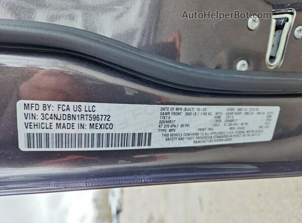 3C4NJDBN1RT596772 2024 JEEP COMPASS Серый Панорамный вид салона 360°
