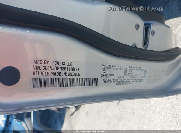 3C4NJDBN2RT110874 2024 JEEP COMPASS Белый Вид подкапотного пространства