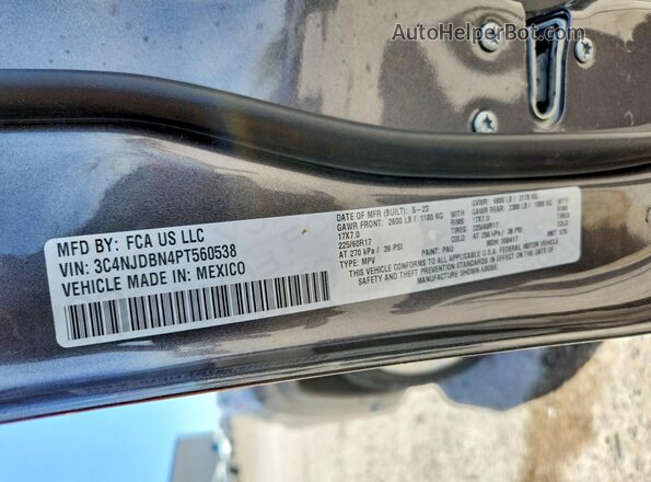 3C4NJDBN4PT560538 2023 JEEP COMPASS Угольный Вид наклейки с VIN-кодом