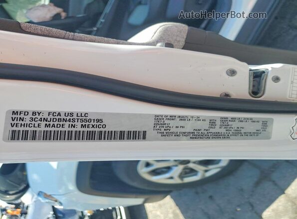 3C4NJDBN4ST550195 2025 JEEP COMPASS White Widok wnętrza 360 stopni