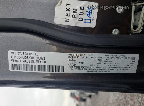 3C4NJDBNXRT605873 2024 JEEP COMPASS Серый Вид подкапотного пространства