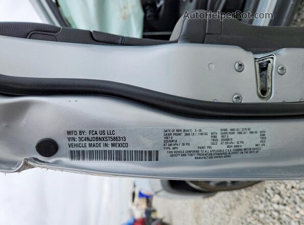 3C4NJDBNXST586313 2025 JEEP COMPASS Серебряный Вид наклейки с VIN-кодом