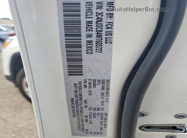 3C4NJDCB4MT603727 2021 JEEP COMPASS White VIN კოდის სტიკერის ხედი