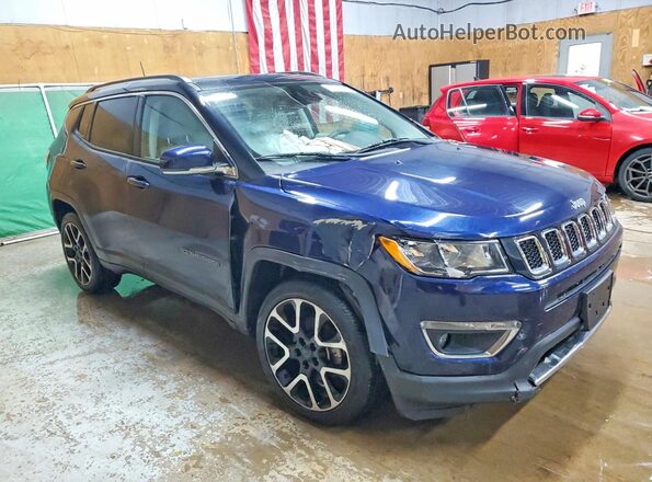 3C4NJDCB6KT656393 2019 JEEP COMPASS Синий Передняя правая четверть